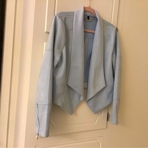 White House Black Market jacket. Baby blue faux suede. Large